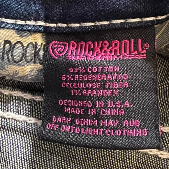NEW ROCK & ROLL Denim Midrise Bootcut Aztec Longhorn Women's Riding Jeans 26x34 - Picture 12 of 12